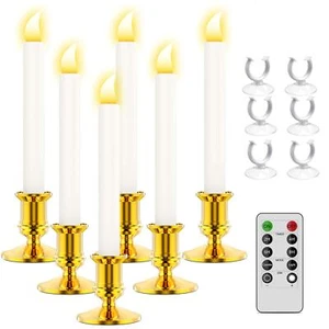 Window Candles Led Taper Candles With Timer Flickering Flameless Candles With Re - Picture 1 of 7