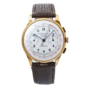 Chronographe Suisse 140 Vintage Chronograph 18K Rose Gold Men's Watch 38mm - Picture 1 of 6