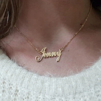 Personalized Name Necklace Custom Pendant Nameplate Jewelry Gift For Girlfriend - Image 1 of 4