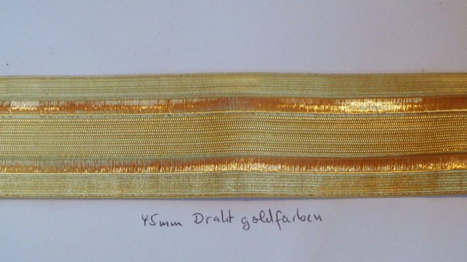 MARKENLOS USA Admiral Tresse für Uniform usw 45mm Draht golden 1 Meter