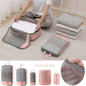 6pcs/set Large Capacity Storage Bag Pink Clothing Sorting Bag Women Clothes - Picture 1 of 12