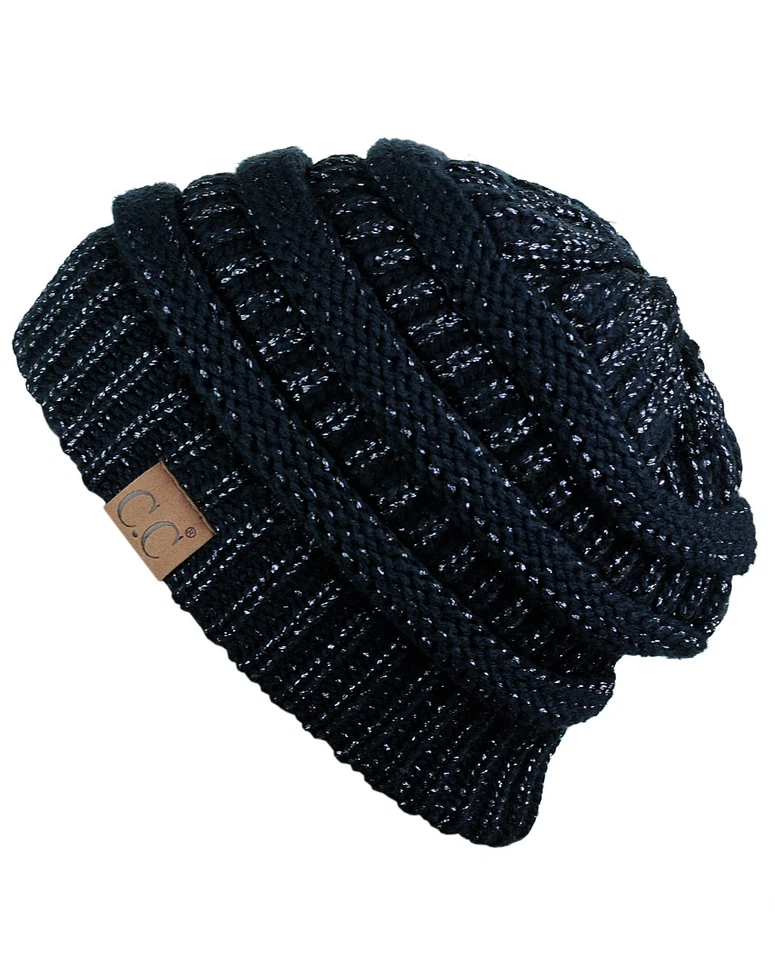 Item quente! Chapéu CC Beanie novo feminino malha desleixado gorro grosso unissex cor sólida - Imagem 1 de 1