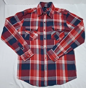 Burnside Red, Black, White & Gray Plaid Long Sleeve Button Up Flannel. Men's Med - Picture 1 of 14