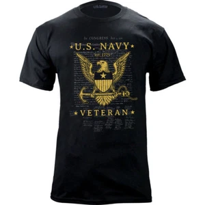 Officially Licensed Navy Established Veteran Graphic T-Shirt - Picture 1 of 4