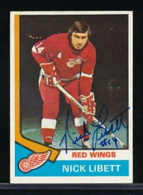 1974-75 Topps #193 Nick Libett centered EX signed auto autograph very clean - Image 1 of 2