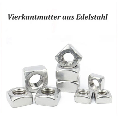 Vierkantmuttern Viereck DIN 557 Rostfrei A2 Edelstahl V2A M3 M4 M5 M6 M8 M10 M12 - Bild 1 von 4