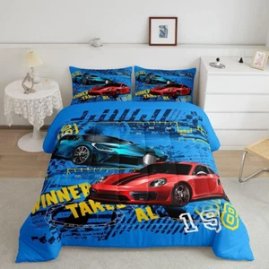 Sports Car Comforter Set Twin Size,Race Car Duvet Insert for Kid Teen Boys Girls - Picture 1 of 5