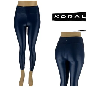 Koral Womens Small Leggings Lustrous Infinity High Rise Midnight Blue Yoga EUC - Picture 1 of 11
