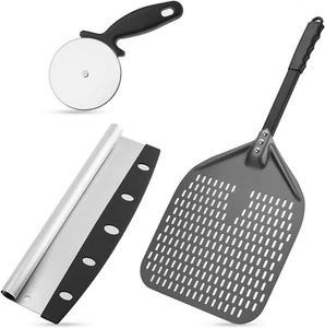 Perforated Pizza Peel, Professional 12 X 14 Inch Paddle Anodized Aluminum Turnin - Picture 1 of 7