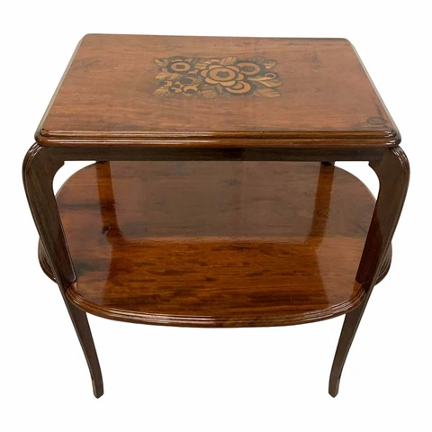 French Art Deco Mahogany Side Table or Accent Table Signed Louis Majorelle Cover