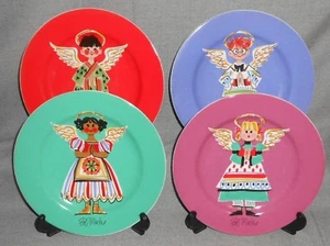 Juego (4) PLATOS ENSALADA Sakura BOB MACKIE Patrón Ángel Feliz - Imagen 1 de 8