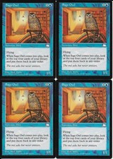 MTG: SAGE OWL Weatherlight COMMON; played, Excellent condition x4