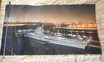 HUGE 5 ft. U.S. Aircraft Carrier Photo Poster KODAK PAPER Military Ship Navy - Image 1 of 4