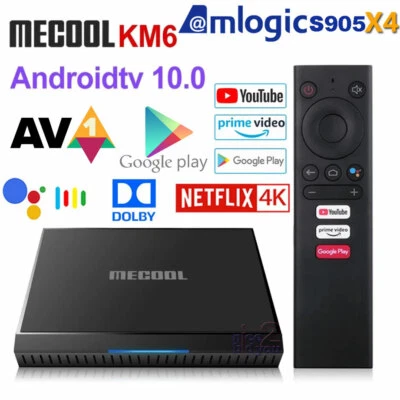 Mecool KM6 Amlogic S905X4 Google Certified 4K 2G 16G Android 10 TV Box WiFi BT - Image 1 of 4