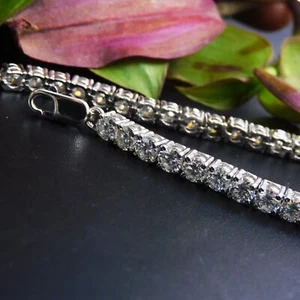 Luxus Moissanit Tennis Armband - D Farbe Diamant 925 Sterling Silber Armband - Bild 1 von 9