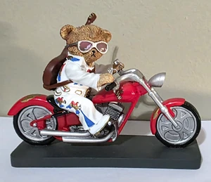 ELVIS PRESLEY Hamilton Collection Rockin' and Wheelin' with Elvis Bear Figurine - Picture 1 of 8