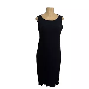 Eileen Fisher Tunika-Shirt gerippt schwarz tiefe Schlitze Seiten Damen Größe S Freizeit Top - Bild 1 von 12