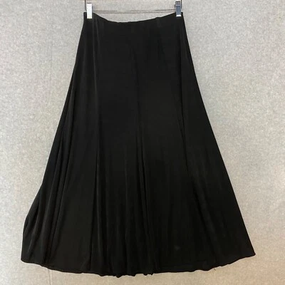 Double D Ranch 小号长喇叭裙黑色醋酸纤维拉式风格 — 第 1/4 张图片