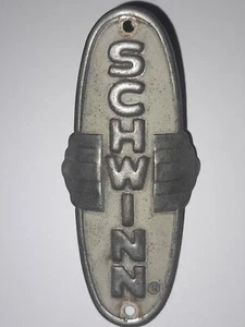 Vintage original Schwinn winged white bicycle bike head badge vintage prewar - Picture 1 of 2