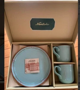 Noritake Stoneware Boulder Ridge Morning Pair Set – Two Mugs and Two 21cm Plates - Picture 1 of 5