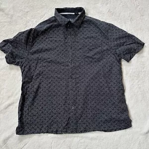 Nat Nast Shirt Button Down XL Men Blue Square Short Sleeve Comfort - Picture 1 of 9