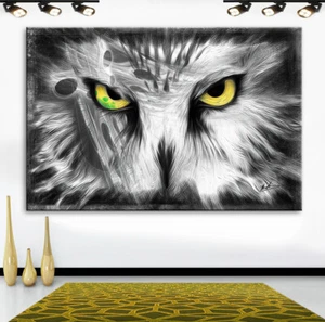 Eule Tiere Abstraktes Bilder Leinwand Modern Kunst Wandbild Deko XXL 3217A - Bild 1 von 8