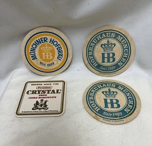 Coasters Hofbrauhaus Munchen and Crystal Germany Set of 4 - Picture 1 of 2