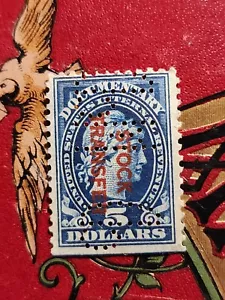 U.S. Revenue Documentary stamps Sc# R244 - $5.00 issue of 1917-33 Used -#6631 - Picture 1 of 2