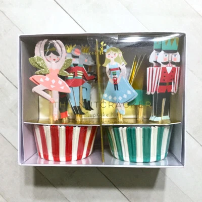 The Nutcracker Cupcake Kit Topper Party Pick Christmas Bake Cup Liners Designer - Image 1 of 4