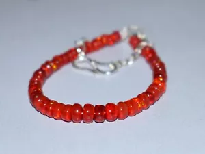 925 Sterling Silver Natural Ethiopian Opal Gemstone Beads 7"Bracelet F2102 - Picture 1 of 5