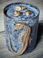 Shabby chic seahorse bathroom jar cannister storage unique quirky upcycled 