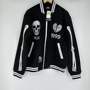 LRG skeleton Varsity jacket. Black. Size Medium. NWT. Retail $150 - Picture 1 of 6