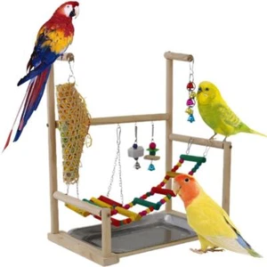 1 Set Parrot Playground Ladder Bird Play Stand for Cockatiel Lovebird Budgie ♡ - Picture 1 of 9