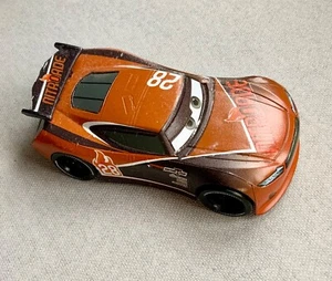 DISNEY PIXAR CARS #28 TIM TREADLESS PLASTIC RACE CAR NITROADE PISTON CUP - Picture 1 of 5