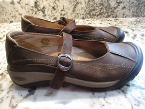 Keen Presidio Cross Strap Mary Jane Shoes Brown Leather Comfort Women's Size 9 - Picture 1 of 3