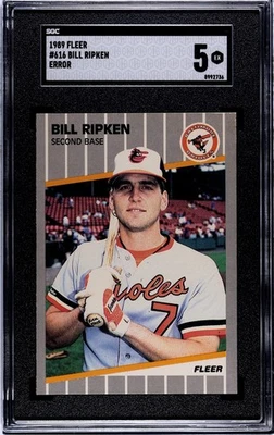 1989 Fleer Bill Ripken FF Error #616 SGC 5 Orioles - Image 1 of 2