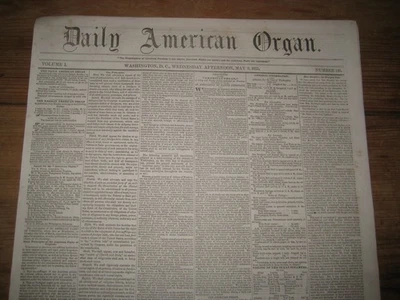 1855, periódico de Washington DC, The American Party o "The Know-Nothings" - Imagen 1 de 4