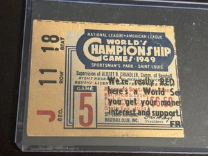 Boleto del juego del Campeonato Mundial de Béisbol 1949 #5 - Imagen 1 de 2