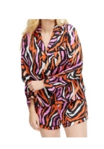 Diane Von Furstenberg  Target Pajama Top Shorts Set Size XL Disco Zebra Pink NWT - Picture 1 of 7