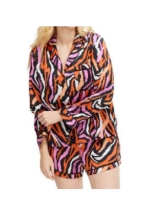 Diane Von Furstenberg  Target Pajama Top Shorts Set Size XL Disco Zebra Pink NWT - Image 1 of 4