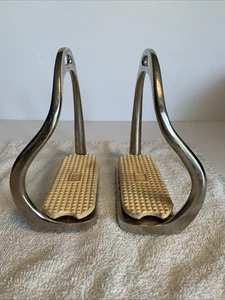 4.75” / 5" Inch Horse Riding Safety Stirrups Irons Polish Silver Gloss Finish - Picture 1 of 11