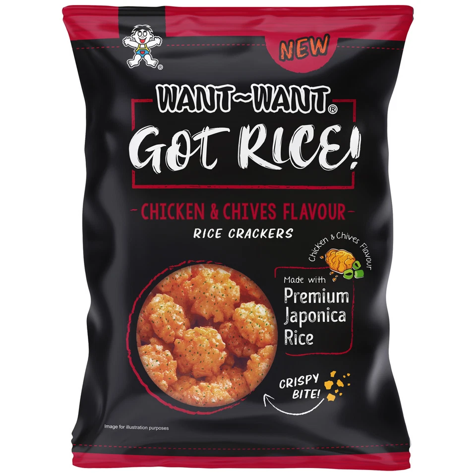 Want Want Chicken und Chivers Crisps Japonica Rice Reiscracker 85g - Bild 1 von 1