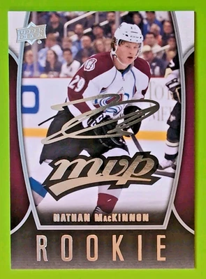 NATHAN MacKINNON ROOKIE 2013-14 UD MVP SILVER SCRIPT ROOKIE SP #80 AVALANCHE - Image 1 of 4