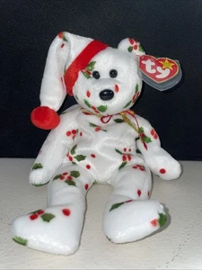 1998 Ty Beanie Holiday Teddy. NEUWERTIG.  Protektor auf Etikett.  SCHÖNE Stechpalmenbeeren - Bild 1 von 12