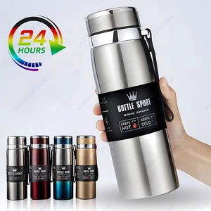Thermal Water Bottle Cold Hot Thermos Tea Coffee Vacuum Flasks Stainless Steel - Picture 1 of 23