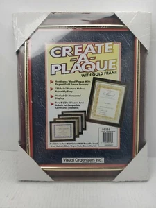 Create-A-Plaque9 1/2 x 12 Mahogany with Gold color Frame  New - Picture 1 of 5