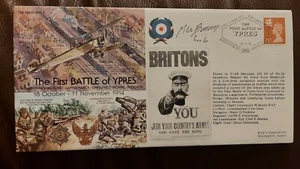 FIRST BATTLE OF YPRES 1914 RAF COVER SIGNED BY FLT. LT. M. BAINES - Picture 1 of 3