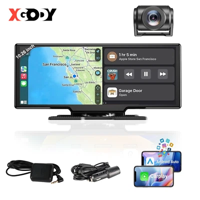 10.26" Carplay Dashcam Android Autoradio  Rückfahrkamera WiFi GPS NAVI Bluetooth - Bild 1 von 4