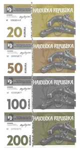 HAJDUCKA REPUBLIKA 20 50 100 200 KUBURA 2021 FULL SET FANTASY NOTES - Picture 1 of 2