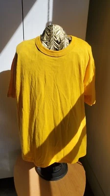 Camiseta Russell de Colección Años 90 Puntada Única Oro Amarillo Camiseta en Blanco Grande 50/50 Foto 1 de 4